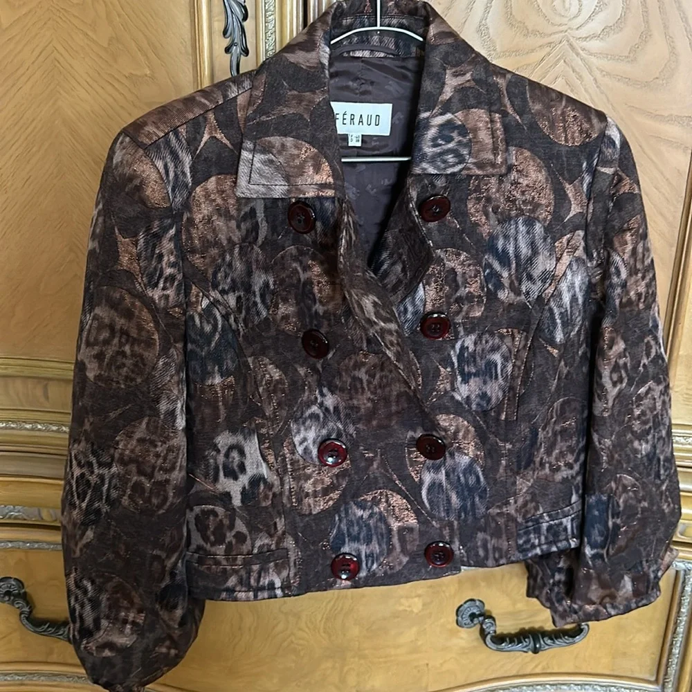 Louis Feraud Leopards Print Evening Jacket - Picture 1 of 14